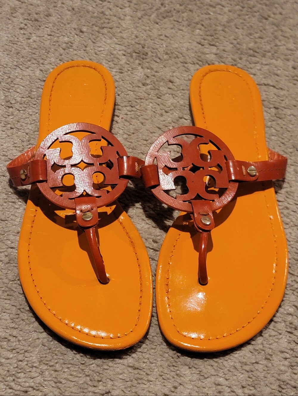Tory Burch Miller Sandals Orange Size 11